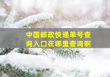 中国邮政快递单号查询入口在哪里查询啊