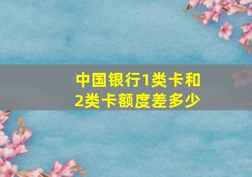 中国银行1类卡和2类卡额度差多少