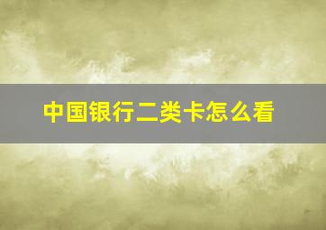 中国银行二类卡怎么看