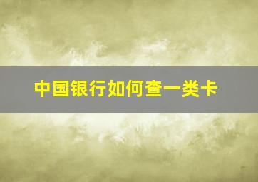 中国银行如何查一类卡