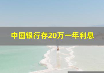 中国银行存20万一年利息