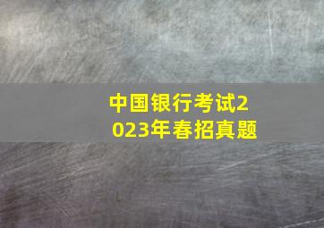 中国银行考试2023年春招真题