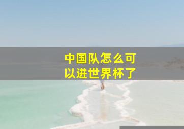 中国队怎么可以进世界杯了