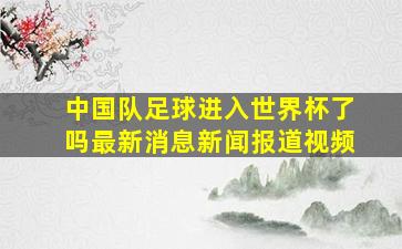 中国队足球进入世界杯了吗最新消息新闻报道视频