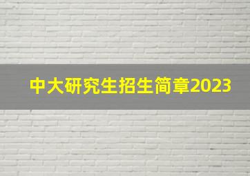 中大研究生招生简章2023