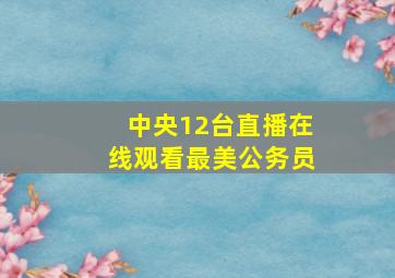 中央12台直播在线观看最美公务员