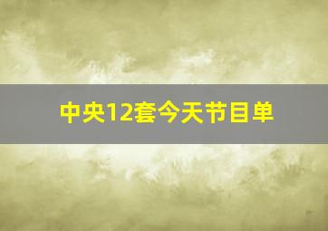 中央12套今天节目单