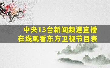 中央13台新闻频道直播在线观看东方卫视节目表