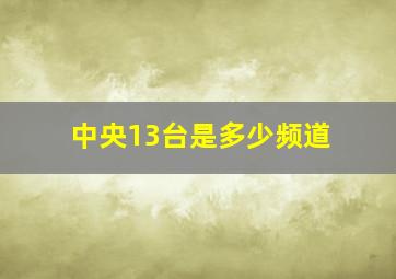 中央13台是多少频道