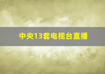 中央13套电视台直播