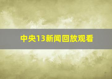 中央13新闻回放观看