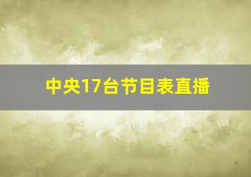 中央17台节目表直播