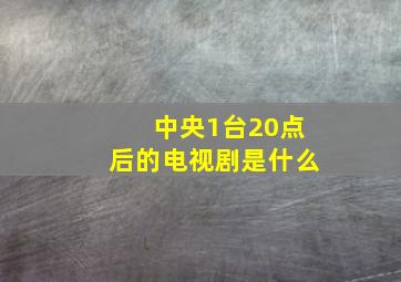 中央1台20点后的电视剧是什么