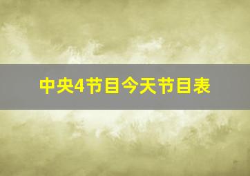 中央4节目今天节目表