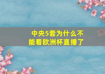 中央5套为什么不能看欧洲杯直播了