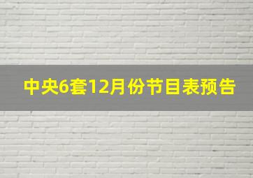 中央6套12月份节目表预告