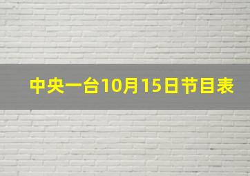 中央一台10月15日节目表