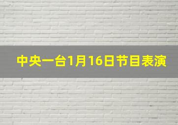 中央一台1月16日节目表演