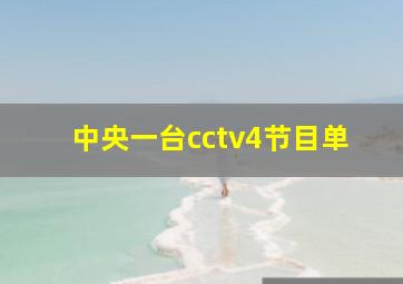 中央一台cctv4节目单