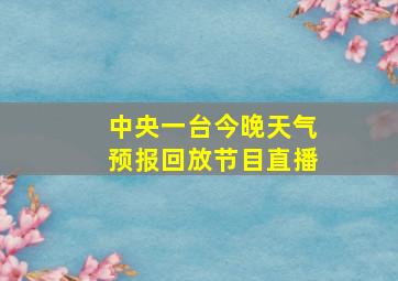 中央一台今晚天气预报回放节目直播