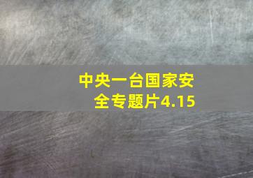 中央一台国家安全专题片4.15