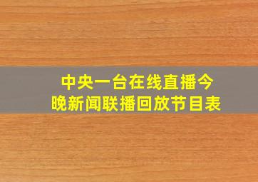 中央一台在线直播今晚新闻联播回放节目表