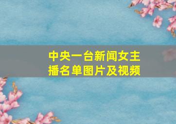 中央一台新闻女主播名单图片及视频