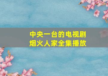 中央一台的电视剧烟火人家全集播放