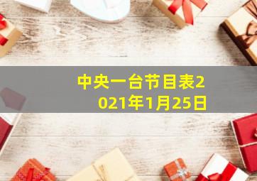 中央一台节目表2021年1月25日