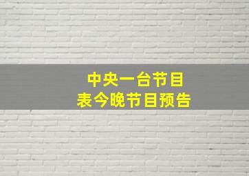 中央一台节目表今晚节目预告