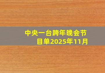 中央一台跨年晚会节目单2025年11月