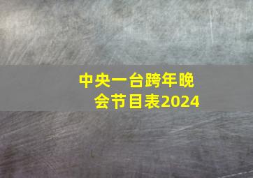 中央一台跨年晚会节目表2024