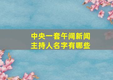 中央一套午间新闻主持人名字有哪些