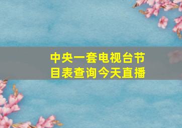 中央一套电视台节目表查询今天直播