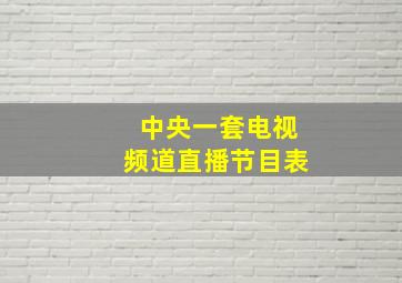 中央一套电视频道直播节目表