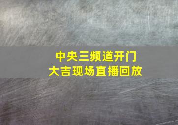 中央三频道开门大吉现场直播回放