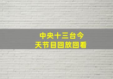 中央十三台今天节目回放回看