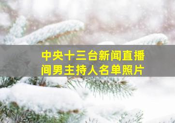 中央十三台新闻直播间男主持人名单照片