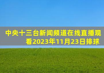 中央十三台新闻频道在线直播观看2023年11月23日排球