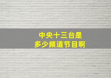 中央十三台是多少频道节目啊