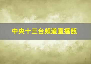 中央十三台频道直播瓿