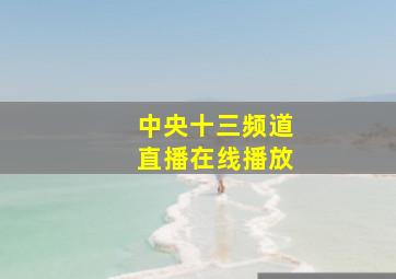 中央十三频道直播在线播放