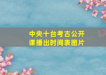 中央十台考古公开课播出时间表图片