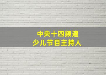 中央十四频道少儿节目主持人