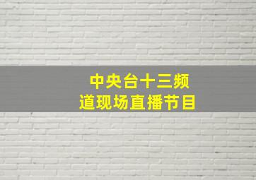 中央台十三频道现场直播节目