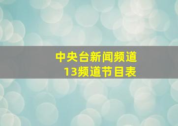 中央台新闻频道13频道节目表