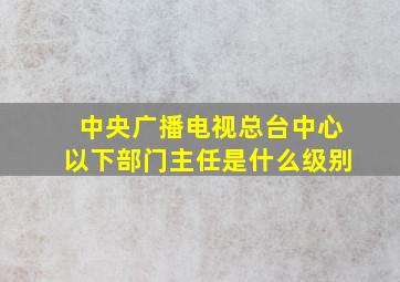 中央广播电视总台中心以下部门主任是什么级别