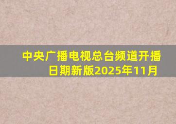 中央广播电视总台频道开播日期新版2025年11月