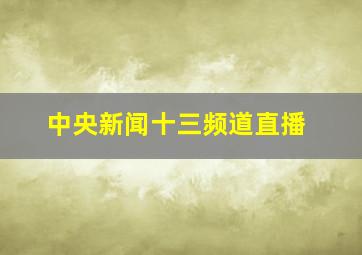 中央新闻十三频道直播