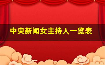 中央新闻女主持人一览表